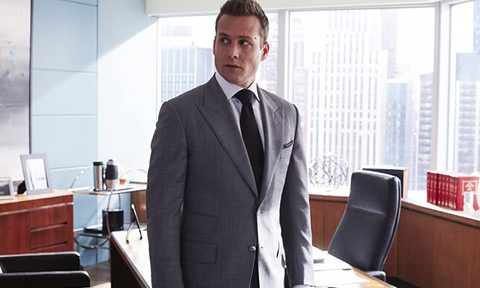 Gabriel Macht wearing a light gray suit