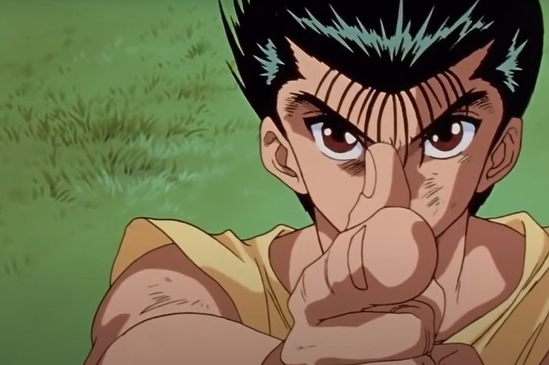 The title character, Yusuke Urameshi, in the anime series, 'Yu Yu Hakosho.'