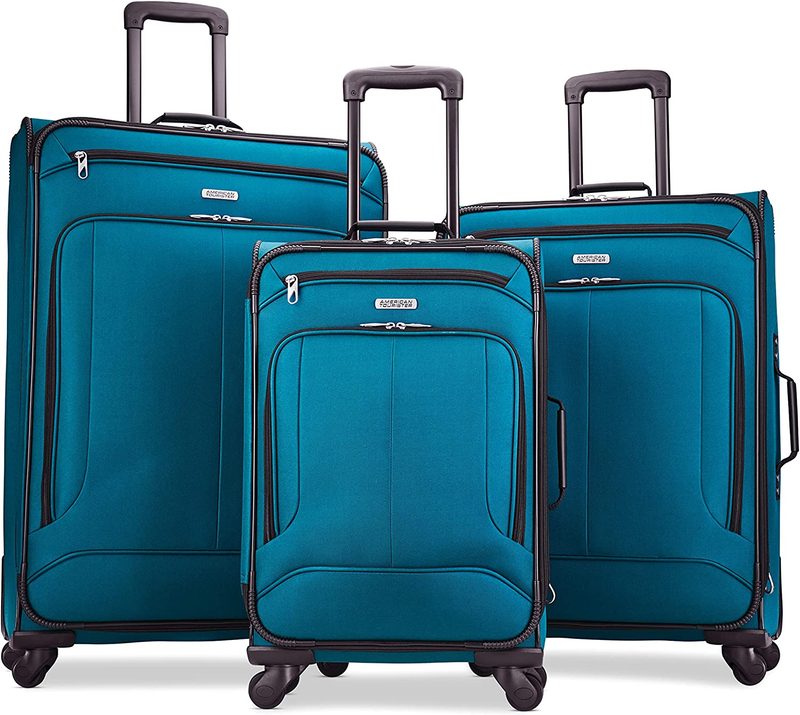 Luggage set on a white background.