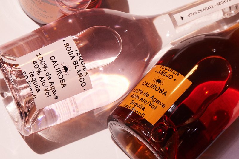 A pair of bottles from Calirosa Tequila