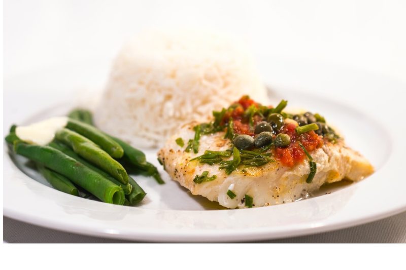 Plate of cod and green beans