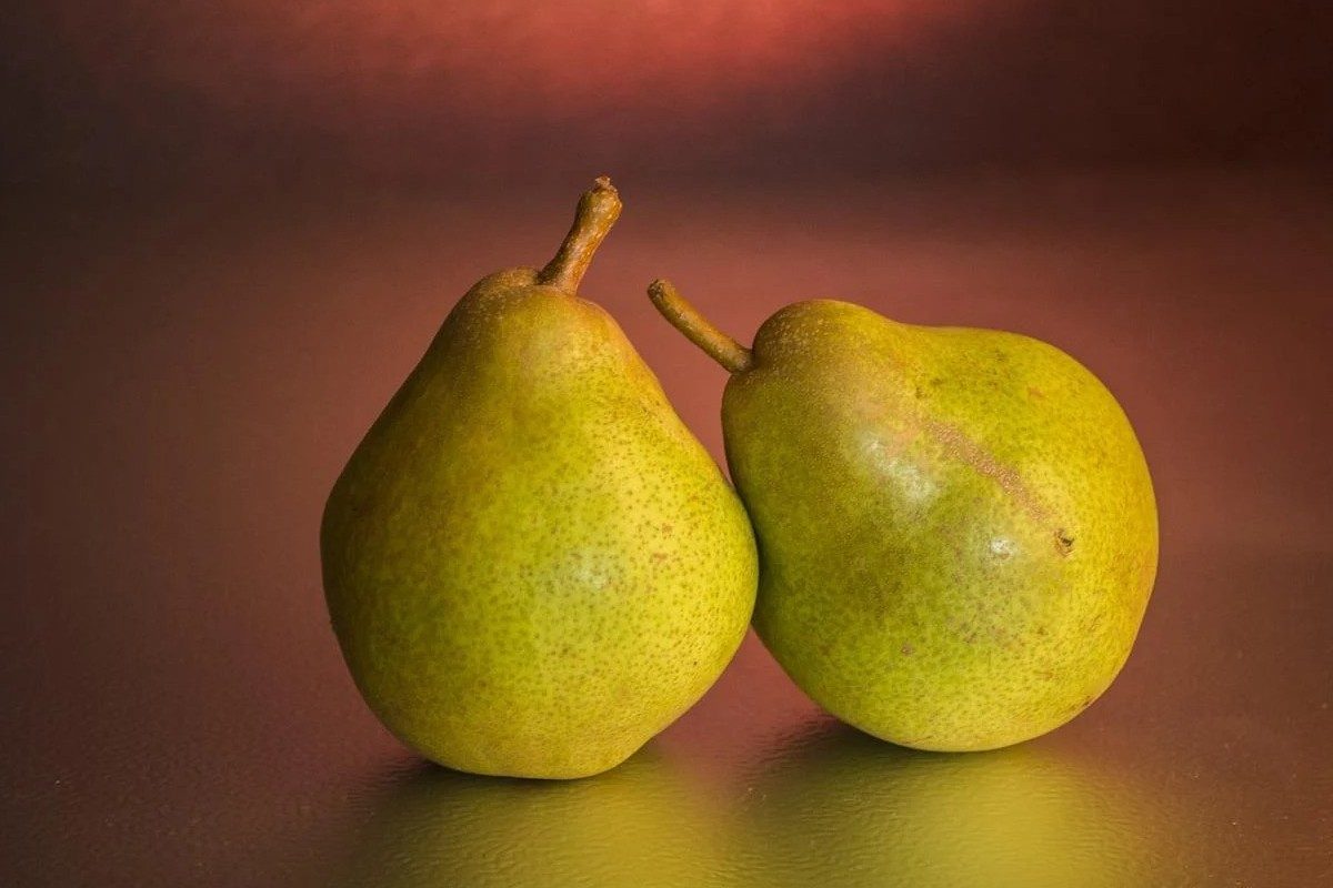 Pears on a board