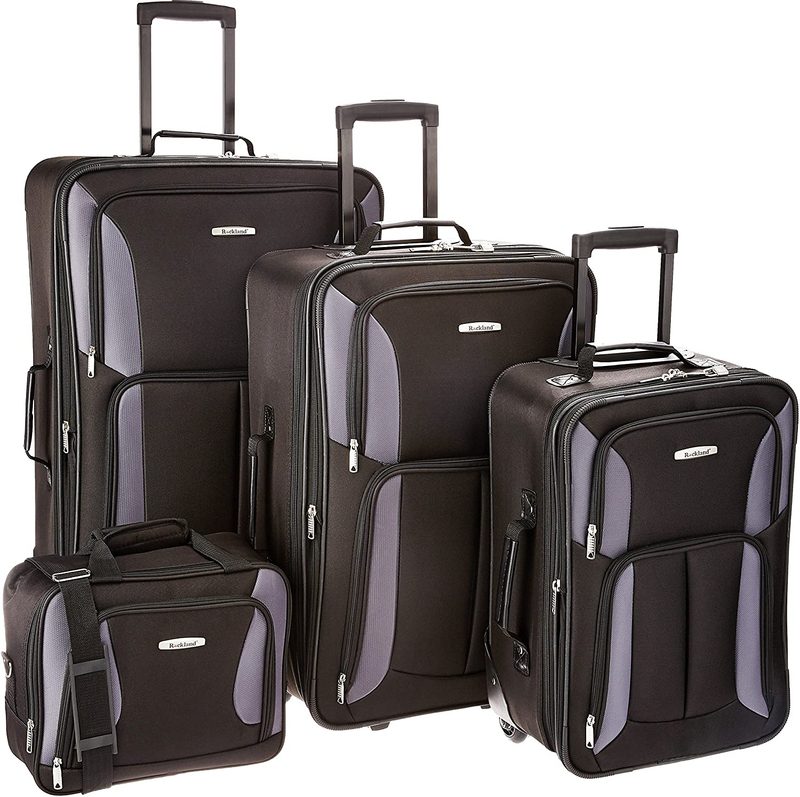 Rockland four piece luggage set on a white background.