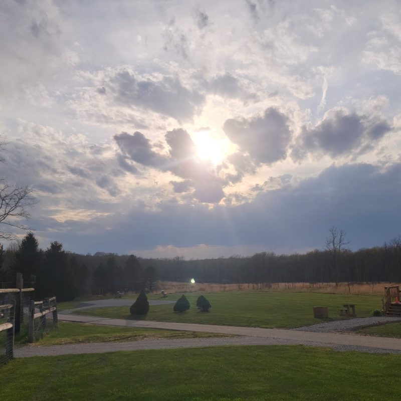 A sunset over the Laurel Highlands in Farmington, Pennsylvania.