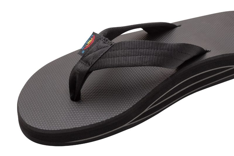 A close-up of the Rainbow Classic Rubber - Double Layer Soft Top sandal.