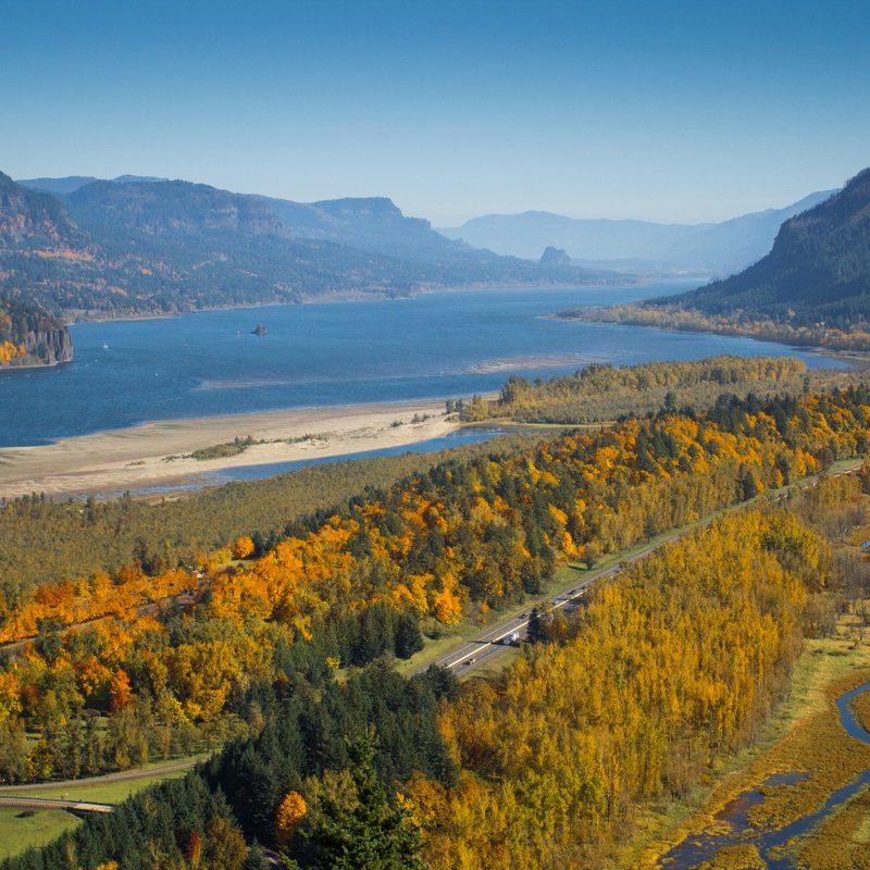 A picture-perfect autumn day in the Columbia River Gorge.