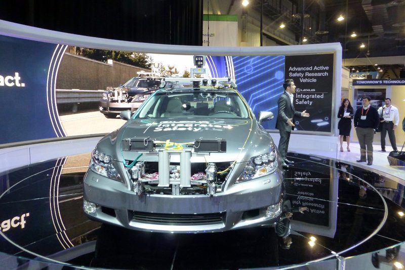 A Toyota self-driven car prototype from the 2013 Consumer Electronics Show in Las Vegas.