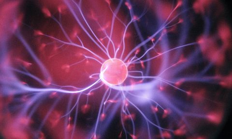 A ball of energy with electricity beaming all over the place.