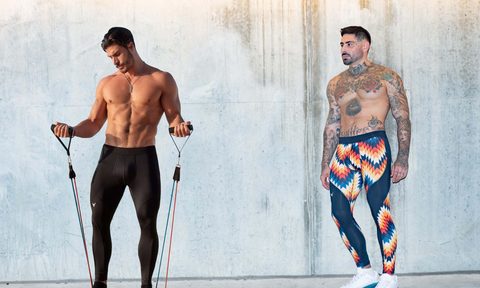 Matador Meggigngs worn while working out in two styles.