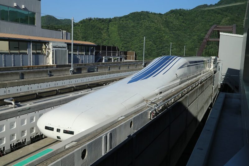 SC Maglev Test Ride in a partnership between Baltimore and Japan. Maryland.