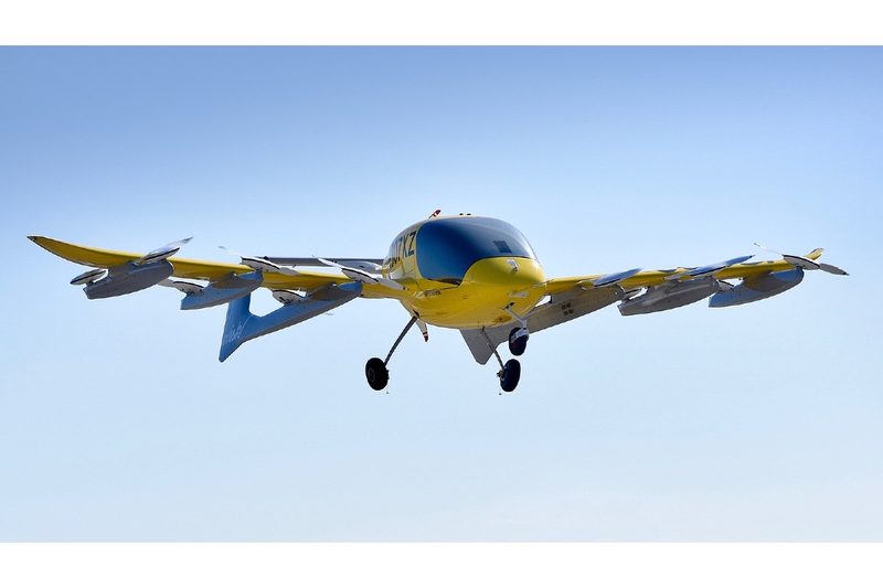 Wisk Aero's all-electric, self-flying air taxi in flight.