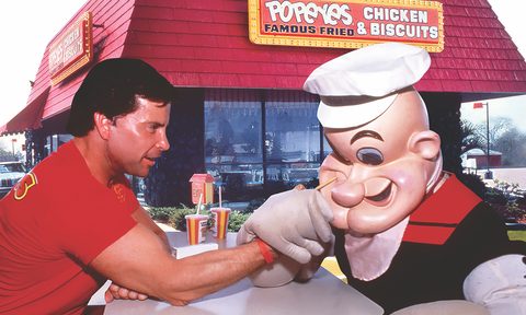Al Copeland and Popeye having fun.