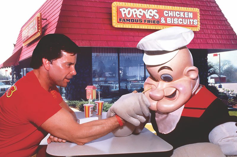 Al Copeland and Popeye having fun.
