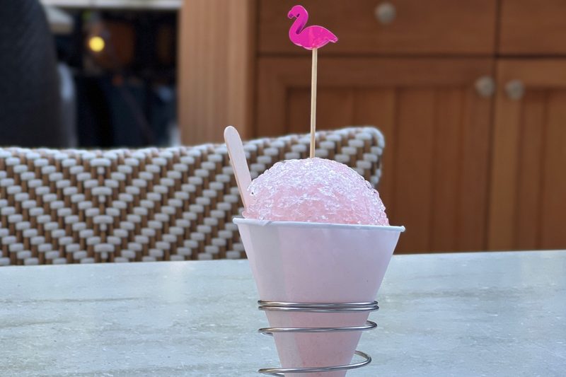 The Cone of Noise boozy snow cone cocktail.