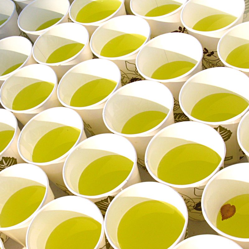 Cups of sports drinks in bunch