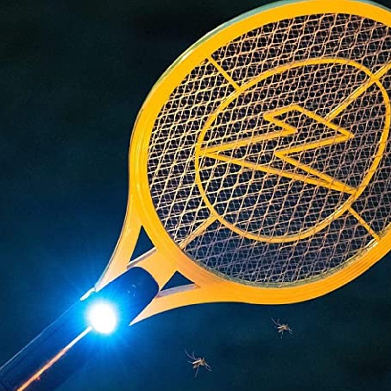 A close-up of the Zap It! Electric Fly Swatter Racket & Mosquito Zapper.