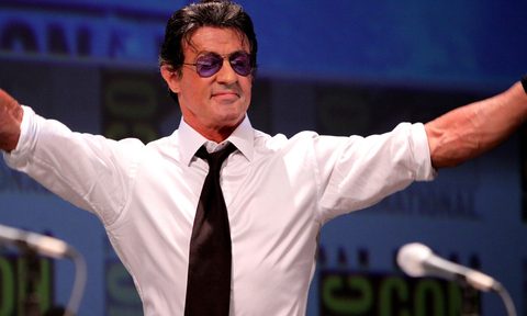 Actor Sylvester Stallone on the Expendables panel at the 2010 San Diego Comic Con.