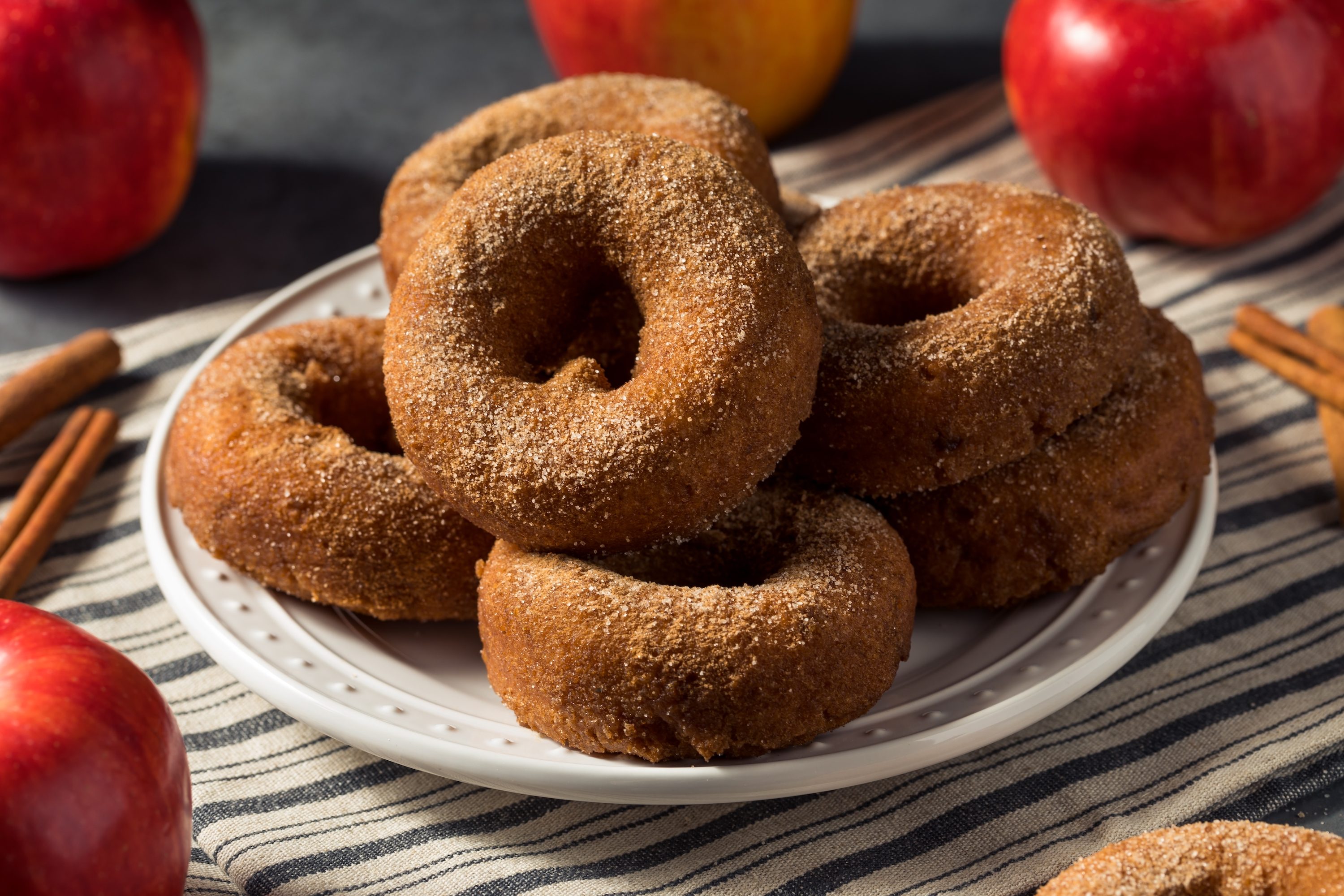 Apple cider donuts with sugar