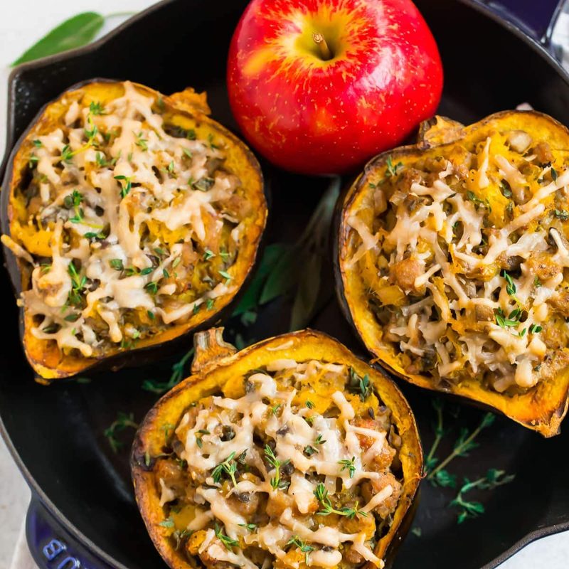Sausage-stuffed acorn squash