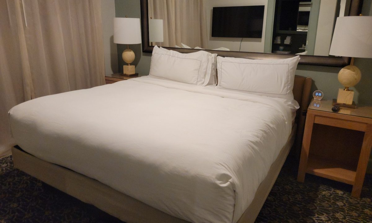 The bedroom at a suite in the Partridge Inn hotel in Augusta, Georgia.