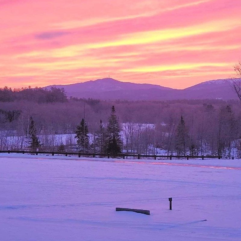 Winter Sunrise from the Lone Mountain Campground in Maine.