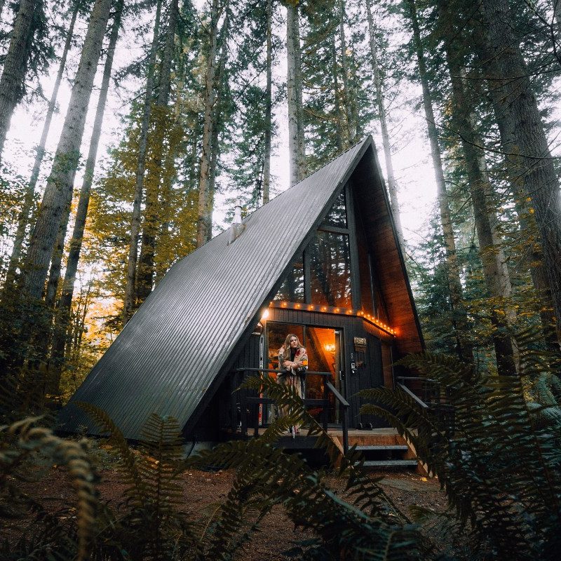 An airbnb in the woods
