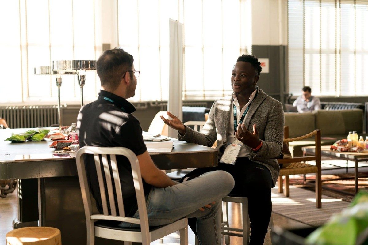 two men meeting in an office