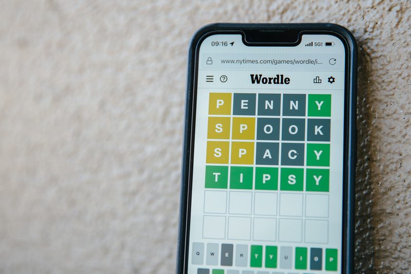 Wordle game on smartphone