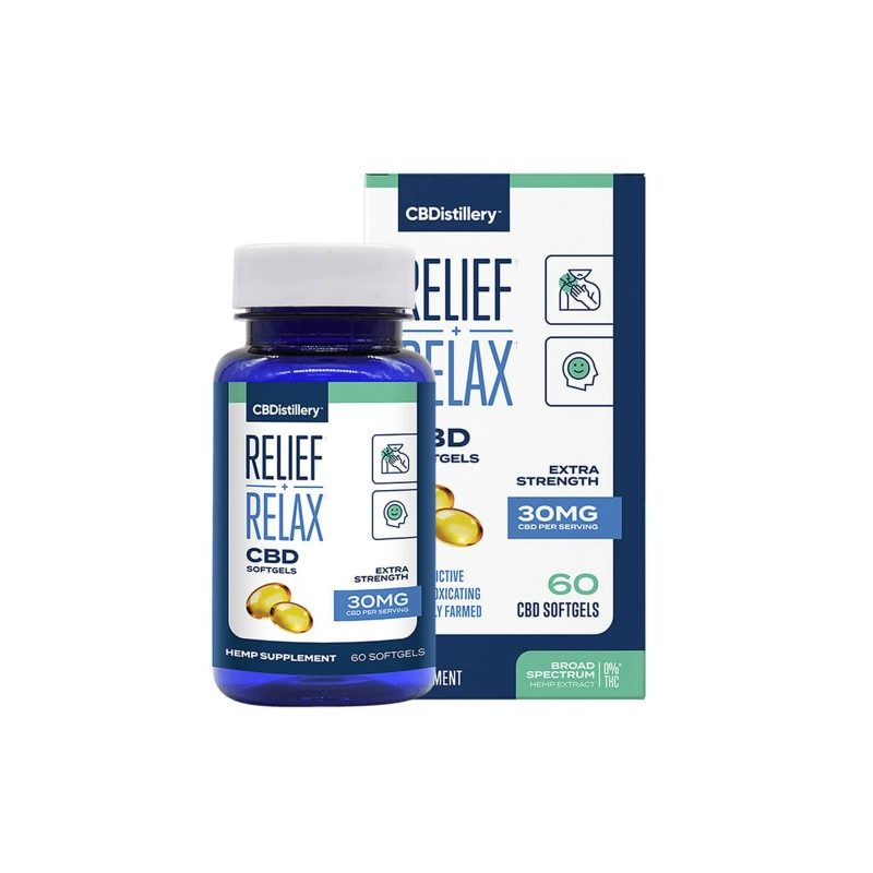 CBDistillery Broad Spectrum CBD Softgels.