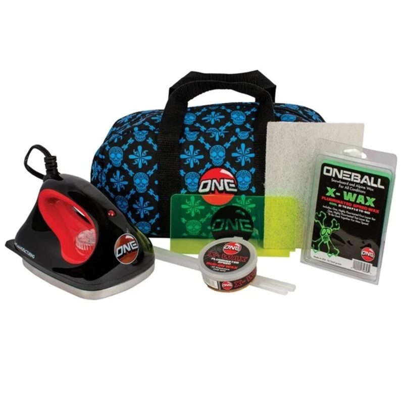 A one ball jay snowboard waxing kit on a white background.