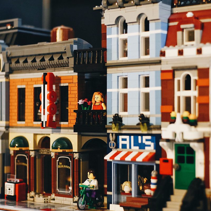 City street scene made with LEGOs