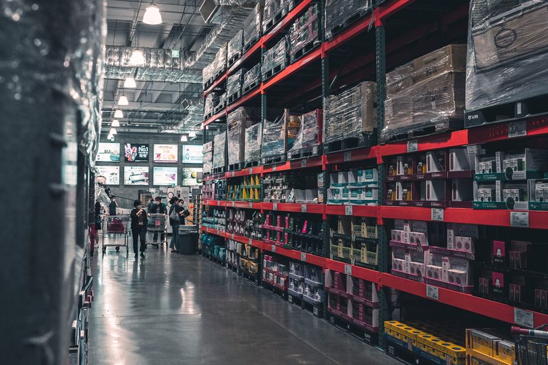 Costco aisle full of shoppers