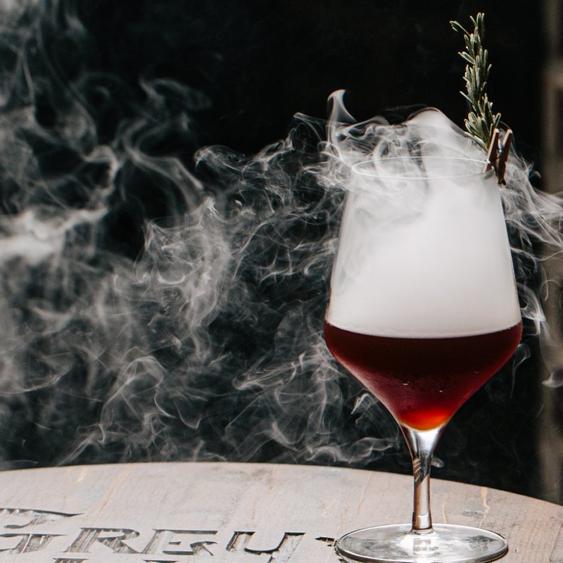 A cocktail from Grey Hen made with Nocino.