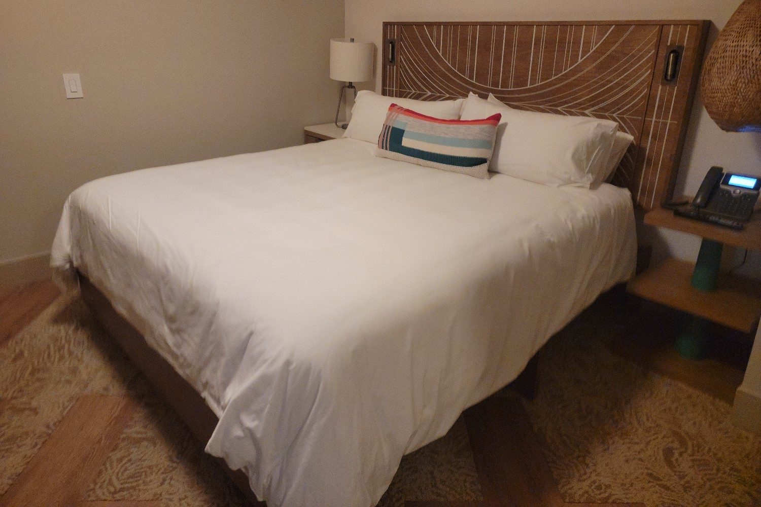 The bedroom at an Ocean Suite at the Renaissance Wind Creek Aruba.