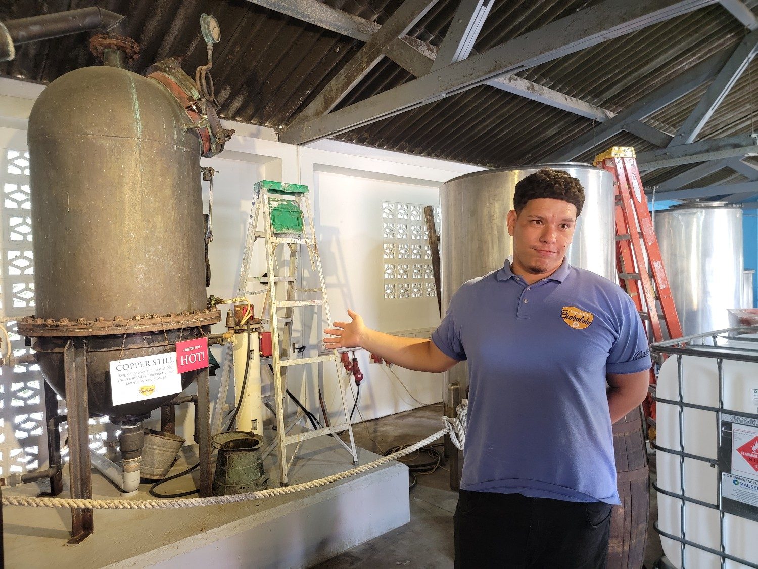 A guided tour of the Curaçao Liqueur Distillery at Landhuis Chobolobo in Willemstad, Curaçao.