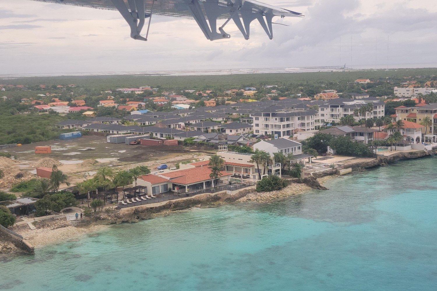 An aerial view of Kralendijk, Bonaire, Caribbean Netherlands.