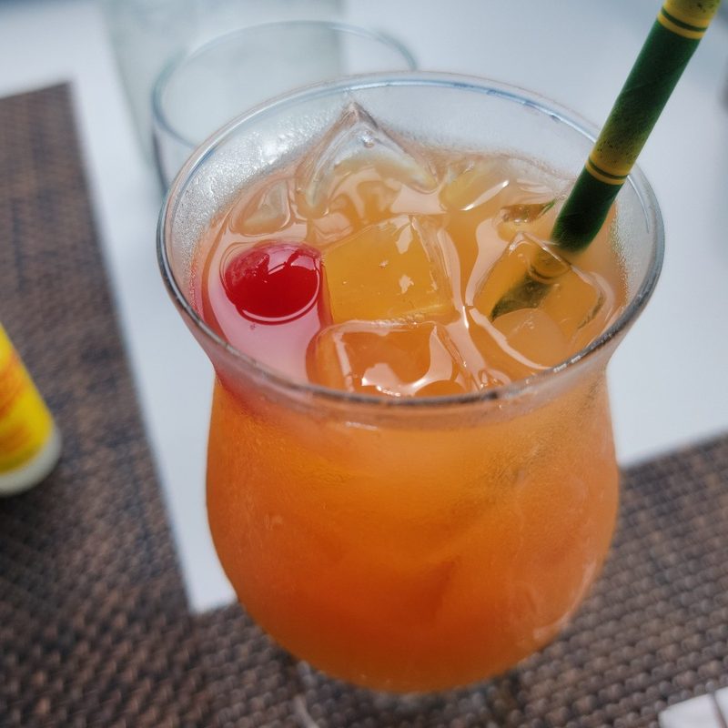 A cocktail at the restaurant at the Divi Flamingo Beach Resort in Kralendijk, Bonaire, Caribbean Netherlands.