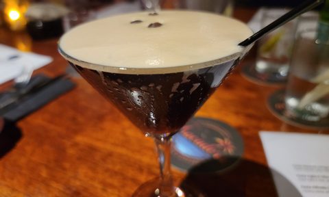 An espresso martini at Club Trocadero Bonaire in Kralendijk, Bonaire, Caribbean Netherlands.