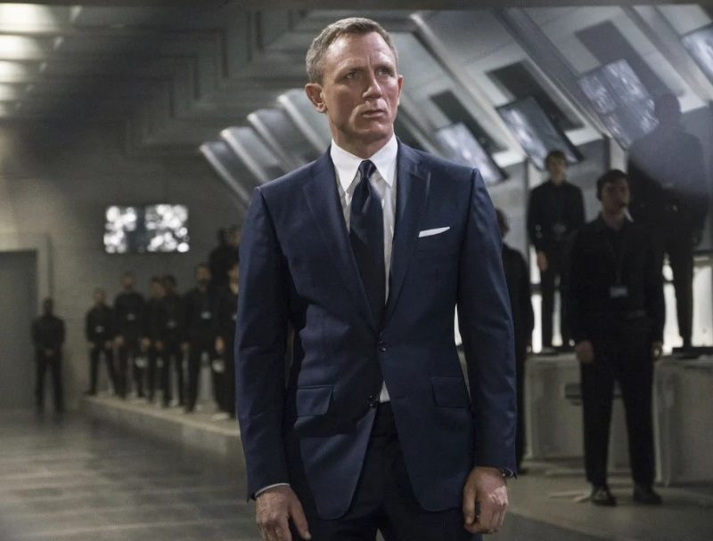 James Bond wearing blue suit