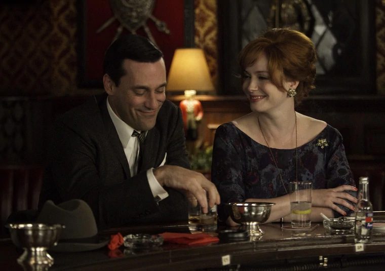 Don and Joan on Mad Men.