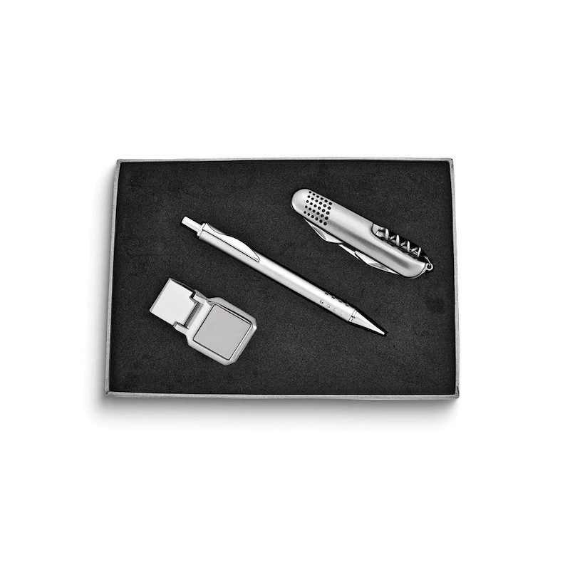 Curata pen multifunction knife and square money clip three-piece gift set.