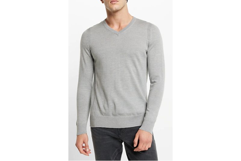 Express merino wool sweater in greay.