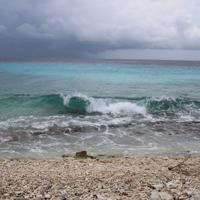 The beach by the old slave huts of Kralendijk, Bonaire, Caribbean Netherlands.