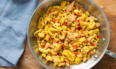 Ackee and saltfish, the national dish of Jamaica.