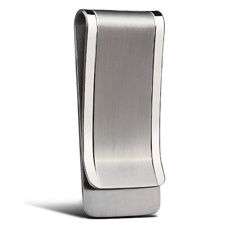 Nubarko titanium money clip on a white background.
