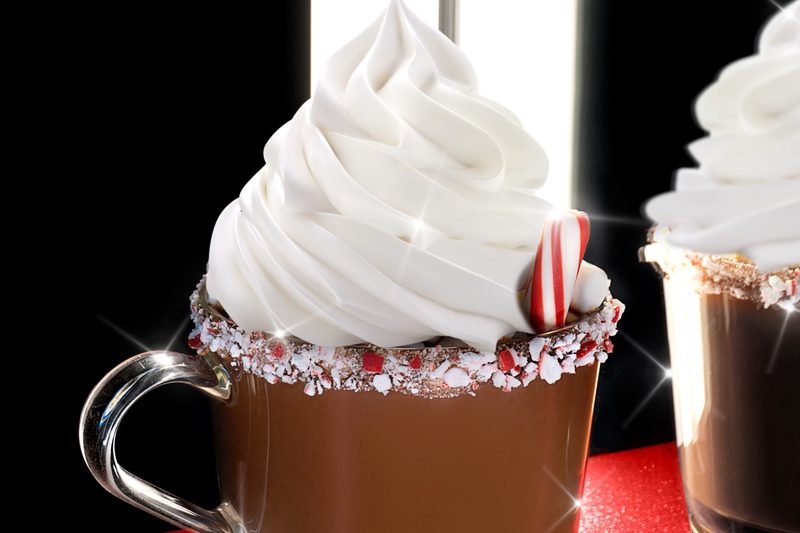 A Toasted Ghost Cocoa cocktail in a mug.