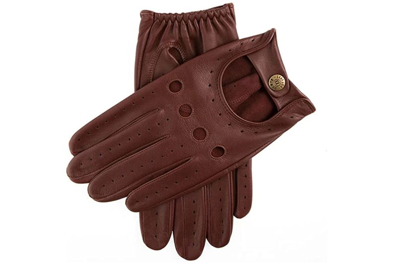 Dents Leather Unlined Driving Gloves in front of a white background.