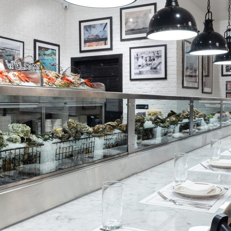 The oyster bar at Mermaid Oyster Bar.