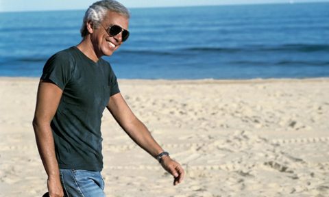 Ralph Lauren walking on the beach