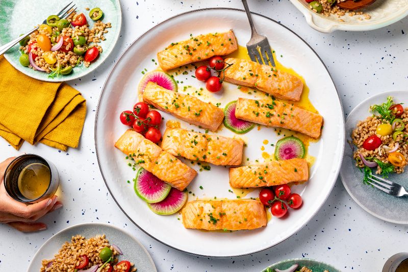 Secret Island Salmon on a plate.